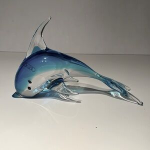 Oggetti Art Glass Blue Dolphin - Italy